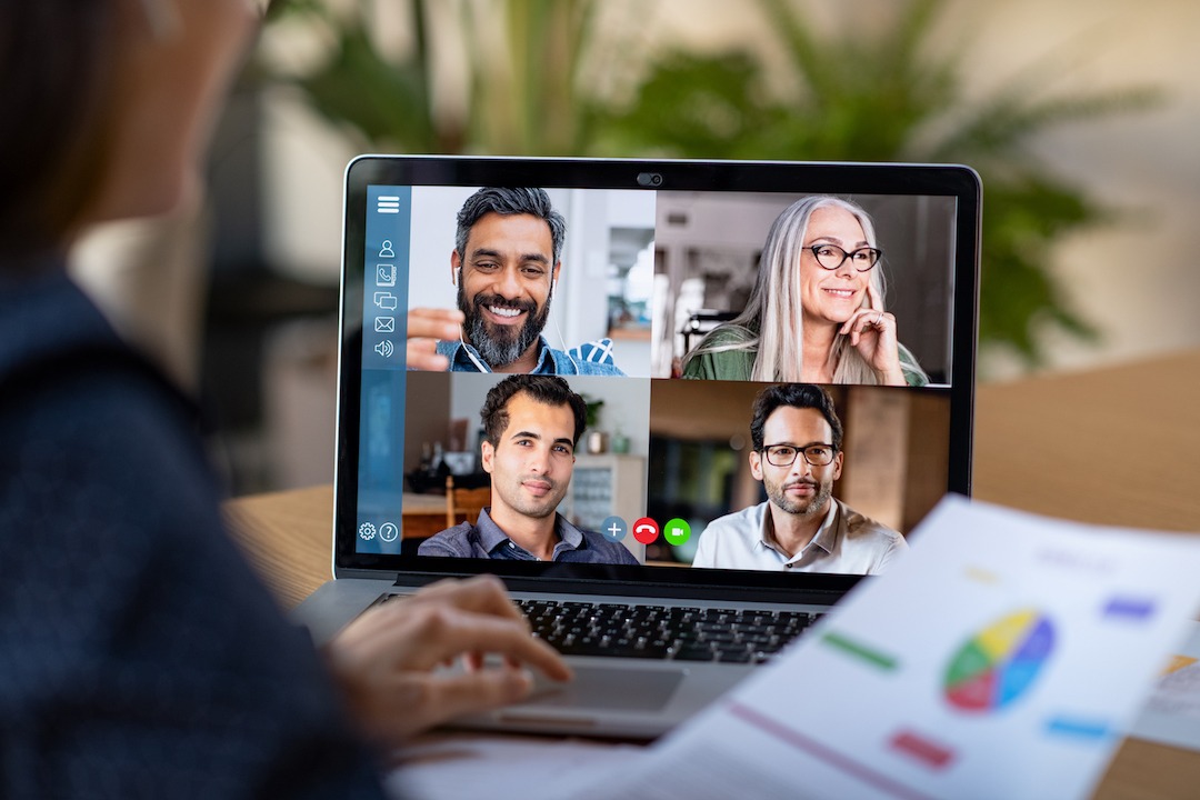 Person in a video conference call | Featured Image for Managing Online Meetings